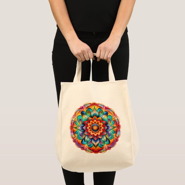 Mandala / Blume Design Tragetasche (Vorderseite (Produkt))