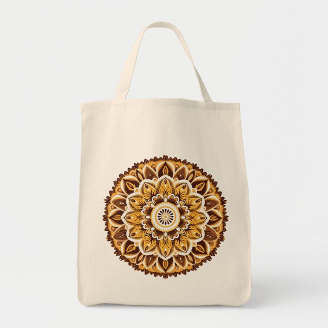 Mandala / Blume Design Tragetasche (Vorne)