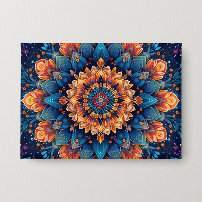 Mandala Blume Digital Art Style-23907 Button (Vorderseite)