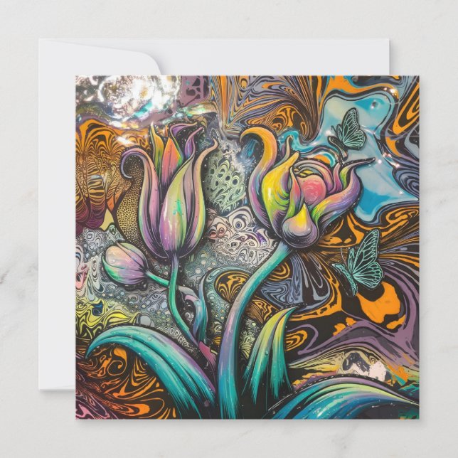 Mandala Blume Einladung (Vorderseite)