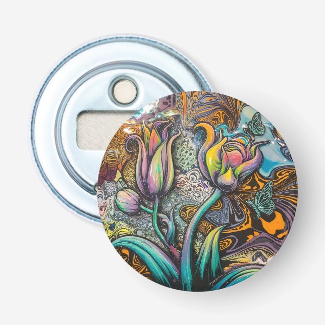 Mandala Blume Flaschenöffner (Vorderseite)