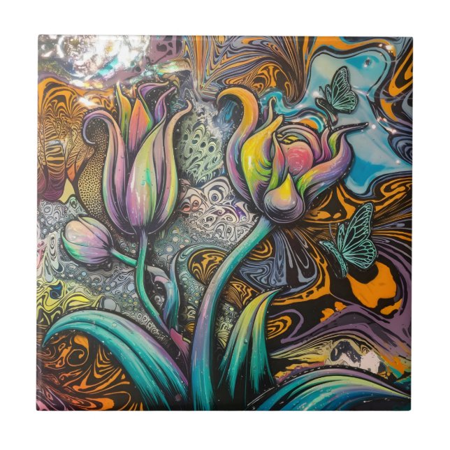 Mandala Blume Fliese (Vorderseite)