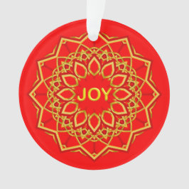 Mandala-Blume Gold Frei-Text auf Rot Ornament
