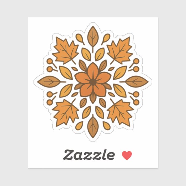 Mandala Blume Herbst Aufkleber (Blatt)