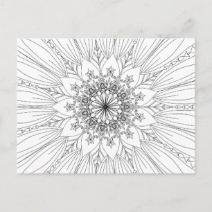 Mandala-Blume mit Blumenmuster Postkarte