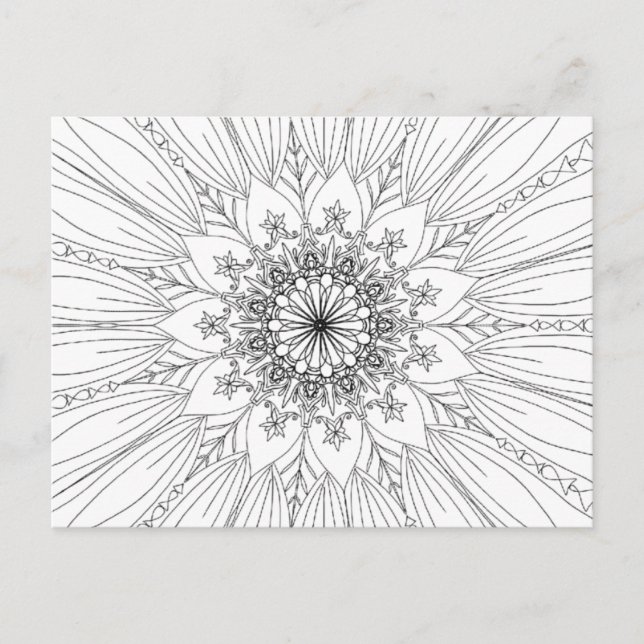 Mandala-Blume mit Blumenmuster Postkarte (Vorderseite)