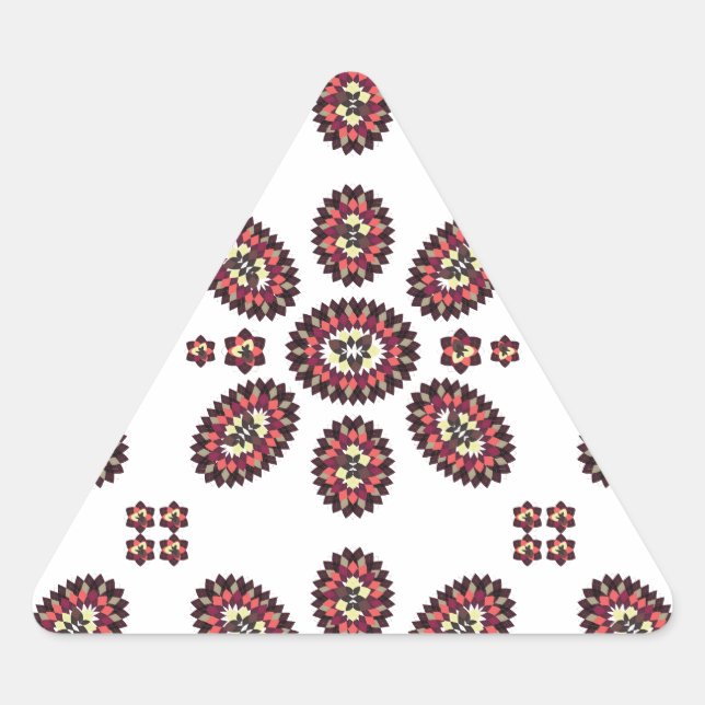 Mandala Blume Pattern Dreieckiger Aufkleber (Vorderseite)