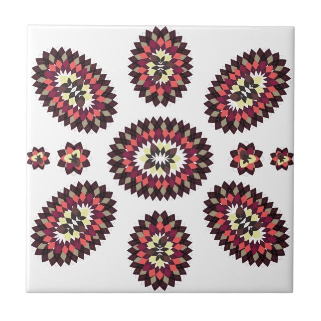 Mandala Blume Pattern Fliese (Vorderseite)