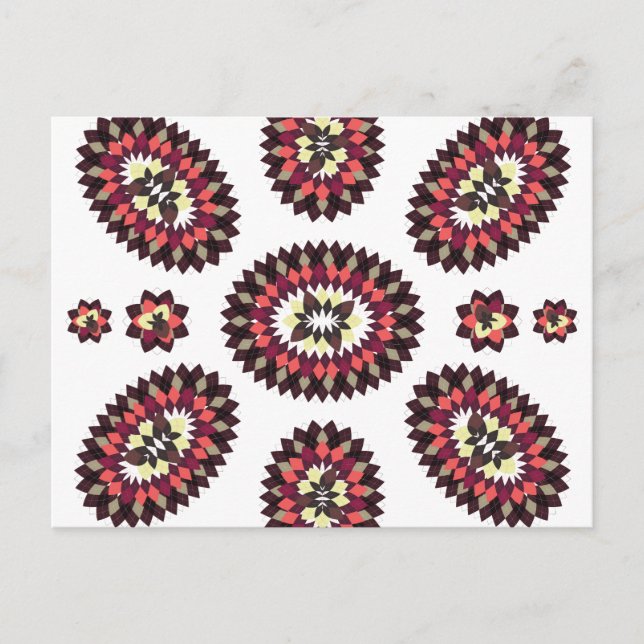 Mandala Blume Pattern Postkarte (Vorderseite)
