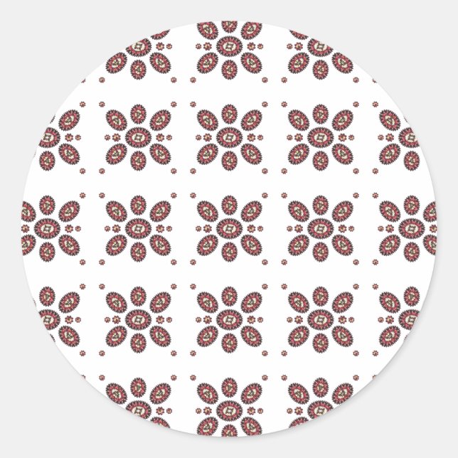 Mandala Blume Pattern Runder Aufkleber (Vorderseite)