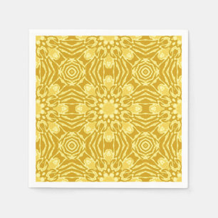Mandala Blume Pattern - Senf Gold und Gelb Serviette