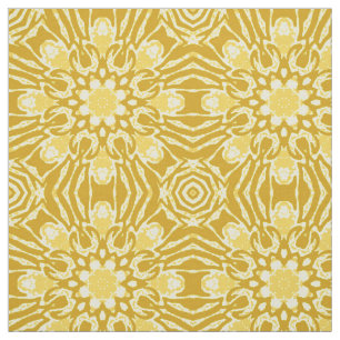 Mandala Blume Pattern - Senf Gold und Gelb Stoff