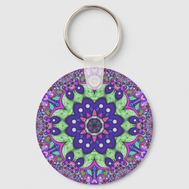 Mandala Blume Schlüsselanhänger (Vorderseite)