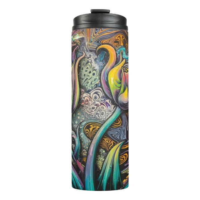 Mandala Blume Thermosbecher (Vorderseite)