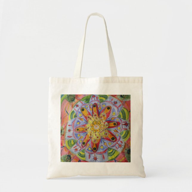 Mandala Blume Watercolor Budget Tasche (Vorne)