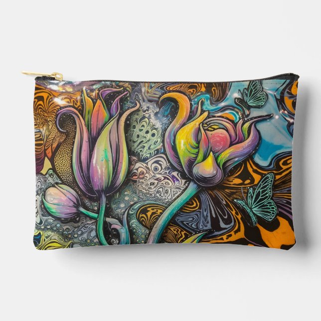 Mandala Blume Zubehörtasche (Vorderseite)