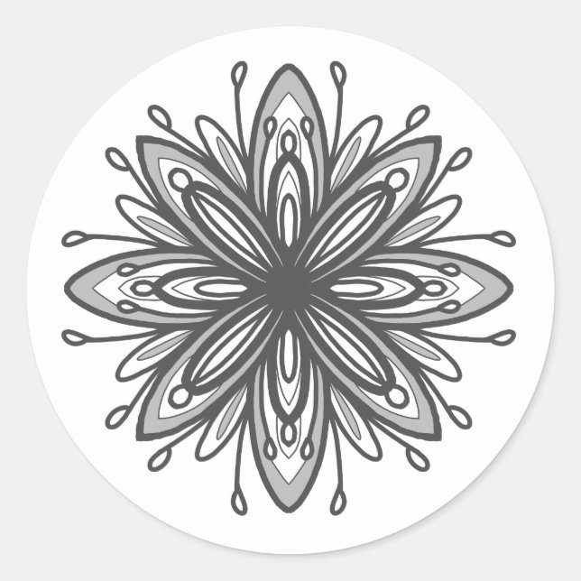 Mandala-Blume zur Liebe Runder Aufkleber (Vorderseite)