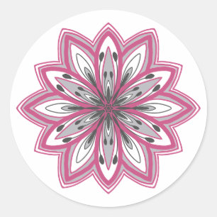 Mandala-Blume zur Selbstversorgung Runder Aufkleber