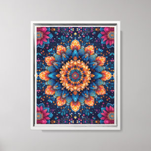 Mandala-Blumen-Digital-Art-Stil-23907 Leinwanddruck