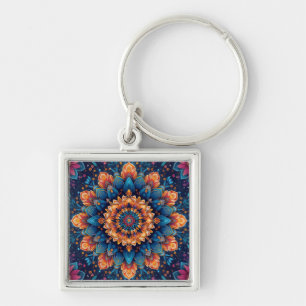 Mandala-Blumen-Digitalkunst-Stil-23907 Schlüsselanhänger