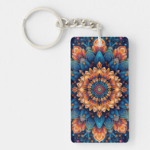 Mandala-Blumen-Digitalkunst-Stil-23907 Schlüsselanhänger