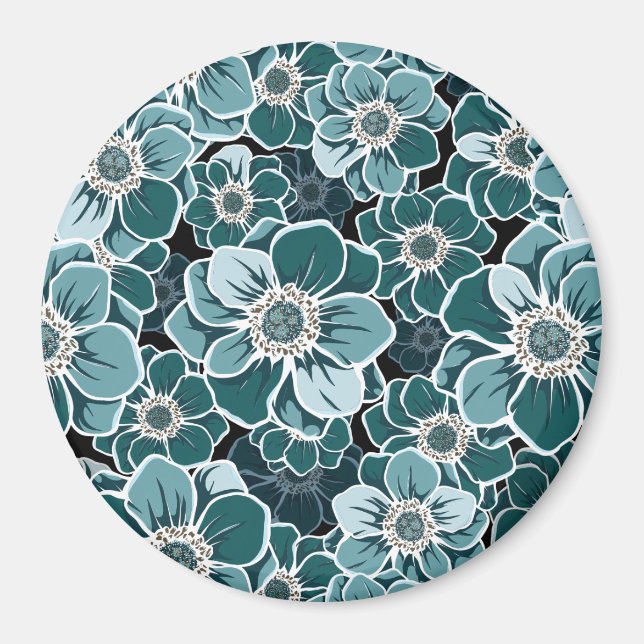 Mandala-Blumen Magnet (Vorne)