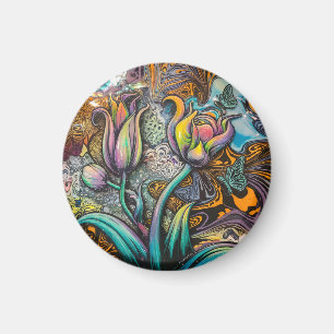 Mandala-Blumen Magnet