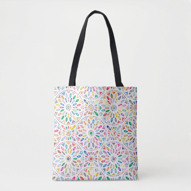 Mandala-Blumen-Tragetasche Tasche (Vorderseite)