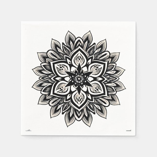 Mandala Blumenmuster Art Serviette (Vorderseite)