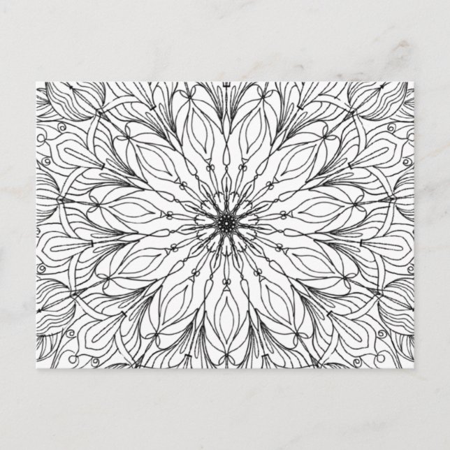 Mandala Blumenmuster Blume Postkarte (Vorderseite)