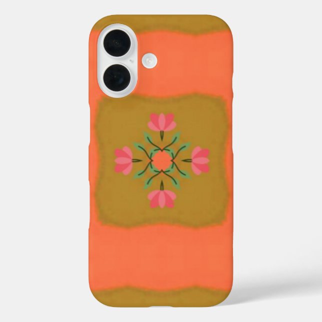 Mandala-Blumenmuster-Design iPhone 16 Hülle (Rückseite)