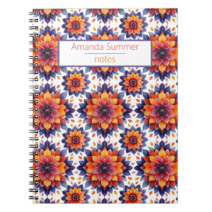 Mandala- Blüten- Muster- boho Notizblock