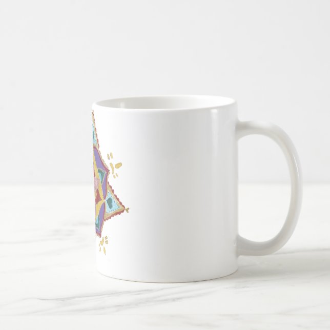 Mandala Blütengoldpink Zeichnend weiße Tasse (Rechts)
