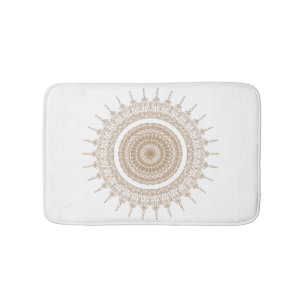 Mandala Bohemian Weiß Boho Badematte
