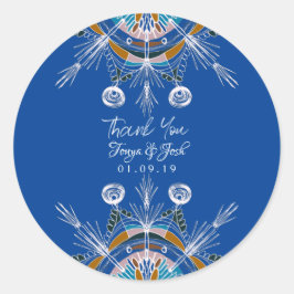 Mandala Bohemisch Colorful Wedding Vielen Dank Runder Aufkleber