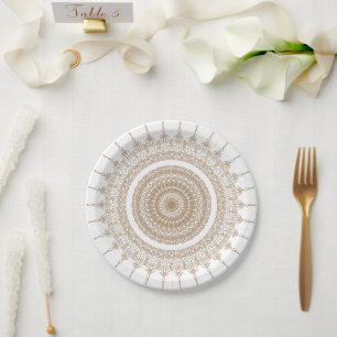 Mandala Bohemisch White Pappteller