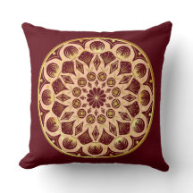 Mandala bordeauxrot gold auf bordeauxrotem Hinterg