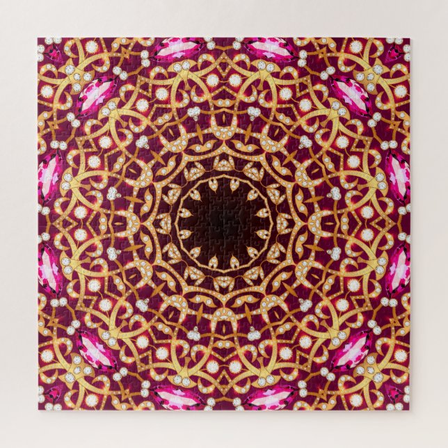 Mandala Brooch, geometrischer Vintager Hintergrund (Vertikal)