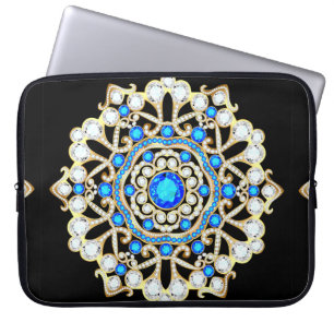 Mandala Brooch Schmuck, Design Element. Tribal eth Laptopschutzhülle