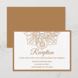 Mandala Brown Boho Indian Modern Vintage Wedding Einladung