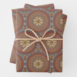 Mandala Brown Design Geschenkpapier Set