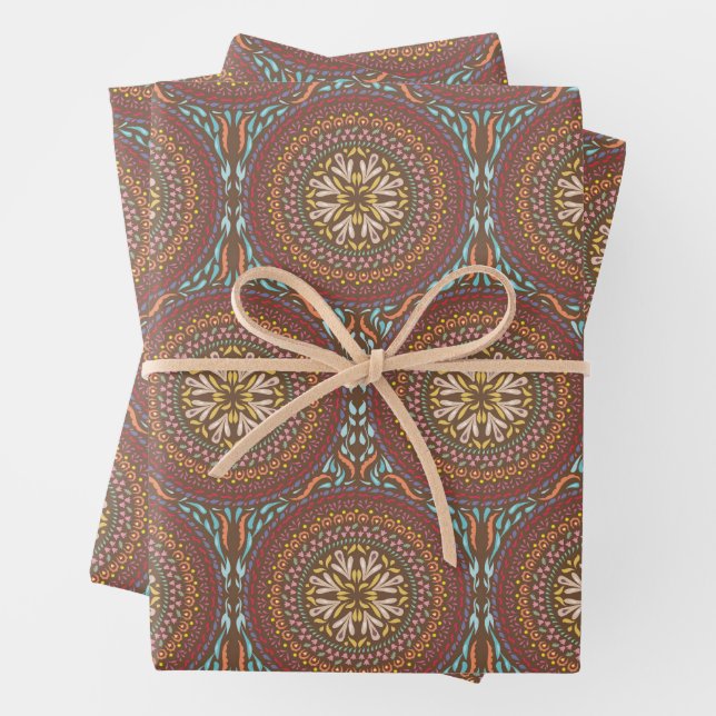 Mandala Brown Design Geschenkpapier Set (Beispiel)
