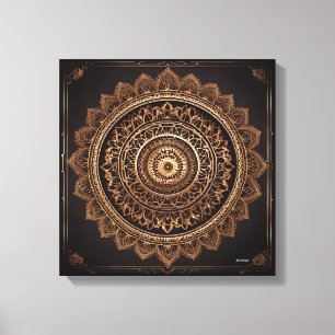 Mandala, Brown et beige, toile étirée
