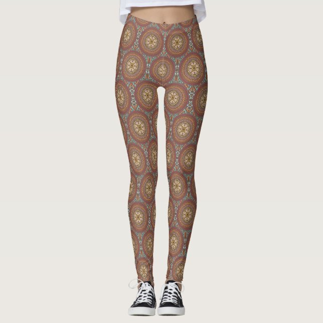 Mandala Brown Leggings (Vorderseite)
