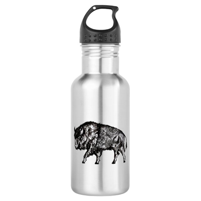 Mandala Buffalo Bull Edelstahlflasche (Vorderseite)