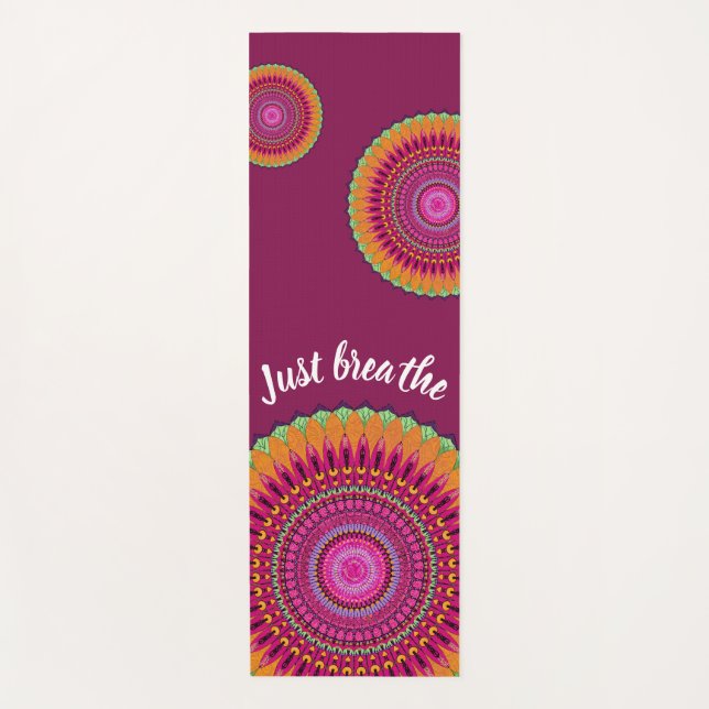 Mandala Burgundy Custom Yoga Mat Yogamatte (Vorderseite)
