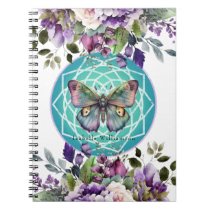 Mandala Butterfly Lila floral Esoteric Psychic Notizblock