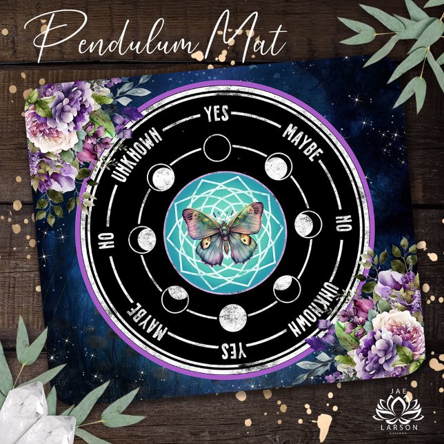 Mandala Butterfly Lila florales psychisches Pendul Mousepad (Von Creator hochgeladen)