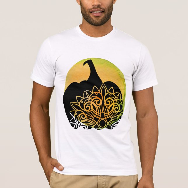 Mandala Carved Pumpkin mit Autumn Moon T-Shirt (Vorderseite)