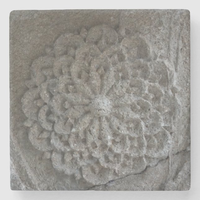 Mandala Carved Stone Foto Marble Stone Untersetzer (Vorderseite)